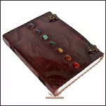 Leather Journal Book Seven Chakra Medieval Stone Embossed Handmade Book