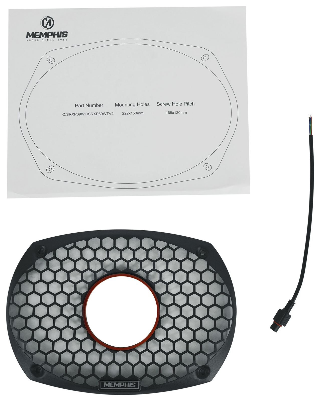 Автомобильный стереодинамик Memphis Audio SRXP69WT V2 SRX Pro 6x9 мощностью 300 Вт со светодиодной подсветкой