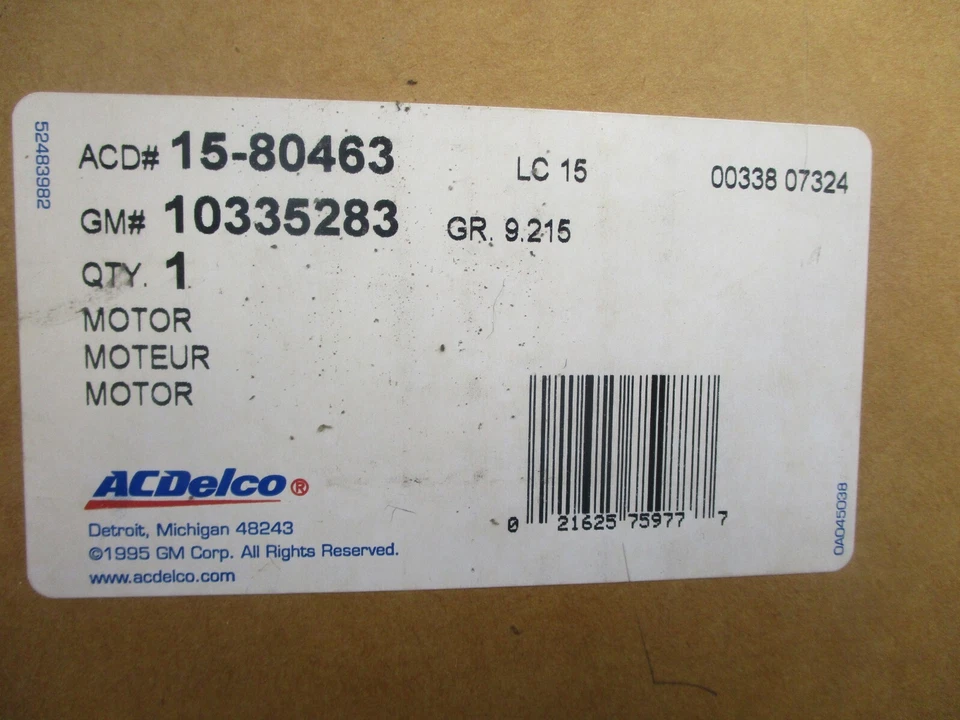 Ventilador de motor soplador calentador GM ACDelco OEM 15-80463 10335283 Foto 2 de 4