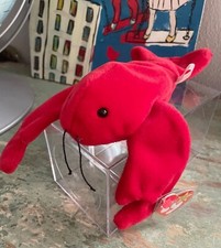 1993 Ty Beanie Babies Pinchers the Lobster 4026 PVC w/ Errors  Case DOB 6-19-93