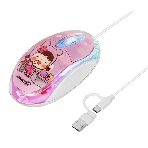 2 in 1 USB C TypeC Wire Mouse 1000DPI 3 Buttons Wire Mouse for Business - Afbeelding 2 van 10