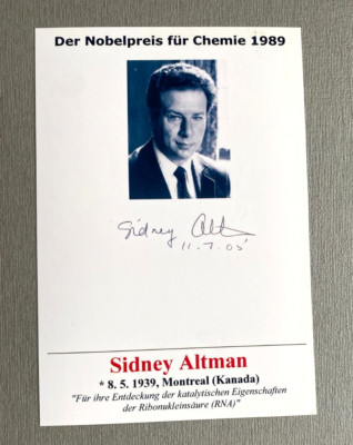 SIDNEY ALTMAN ( 2022) Nobelpreis Chemie 1989 signed Foto 10x15 Autogramm
