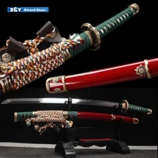 HighQuality Japanese Tachi Katana Sword Sharp Clay Tempered T10Steel Blade Q8470