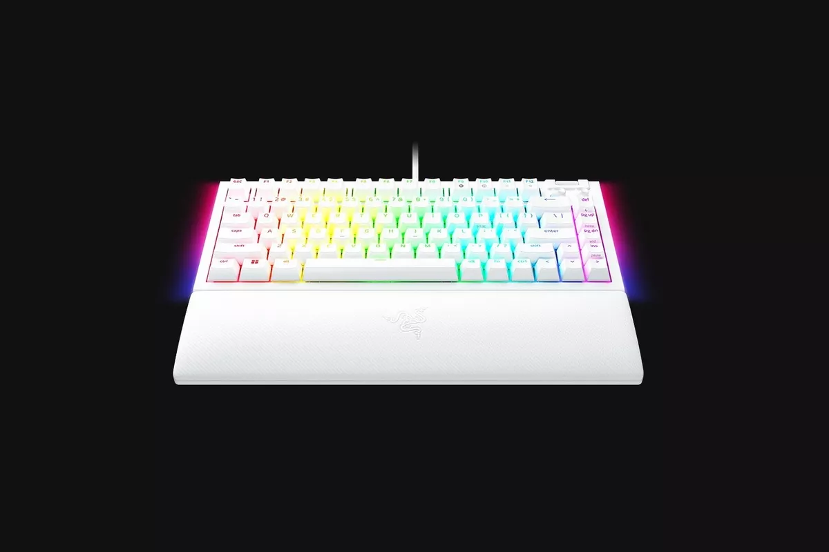 Razer BlackWidow V4 75% White Wired Keyboard (Orange / KR)