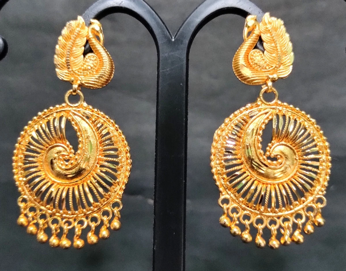 Gold Plated Navratan Earrings | 925 Silver with Gold Plating