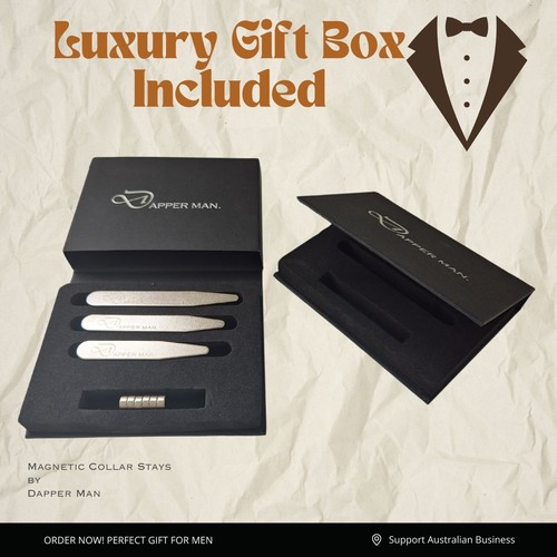 Magnetic Collar Stays - 3 Pairs with Magnets - Multi-Sizes Pack -Shirt Accessory - Picture 5 of 13