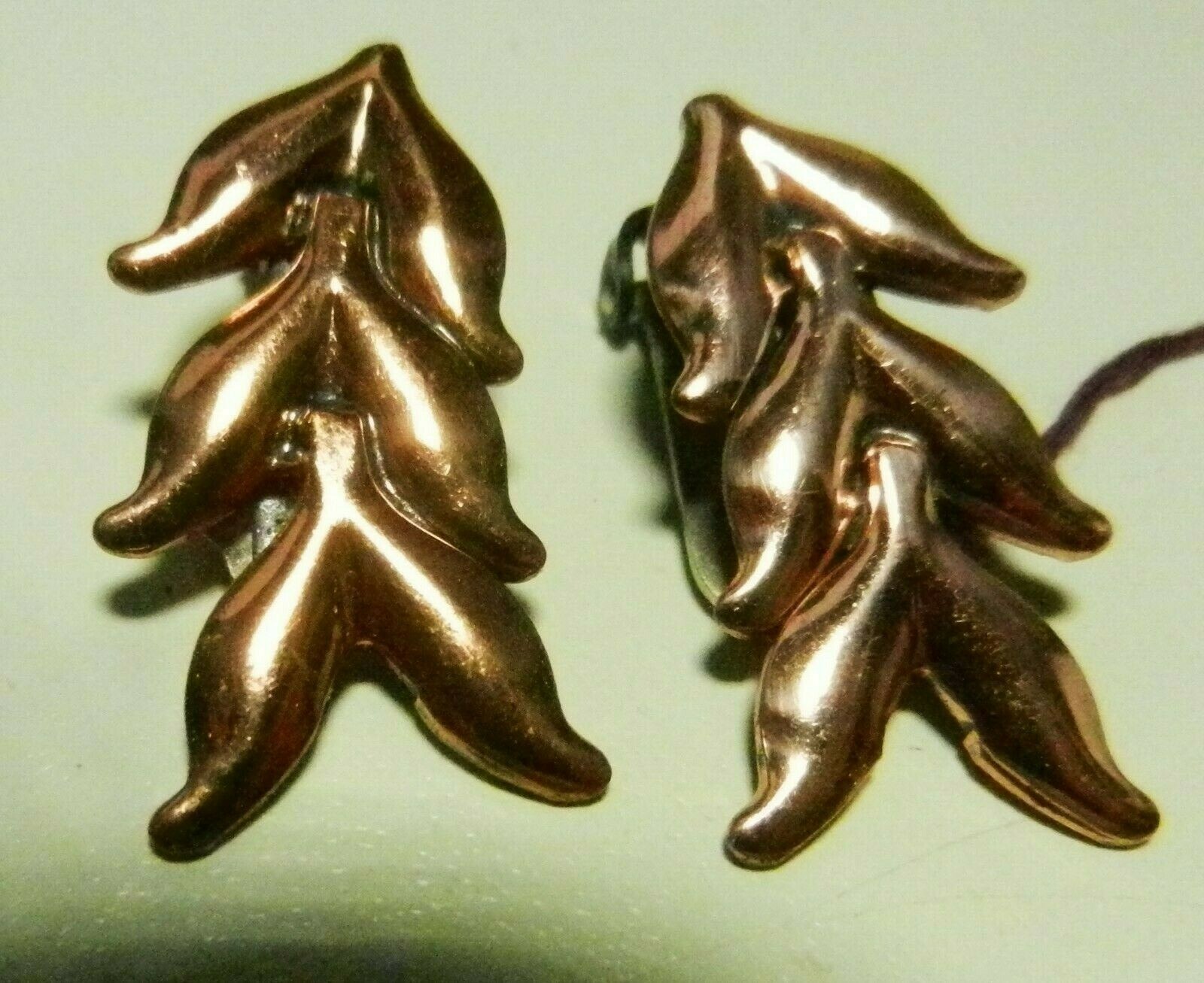 Renoir SIGNED Solid Copper Modernist LEAF Design-… - image 1