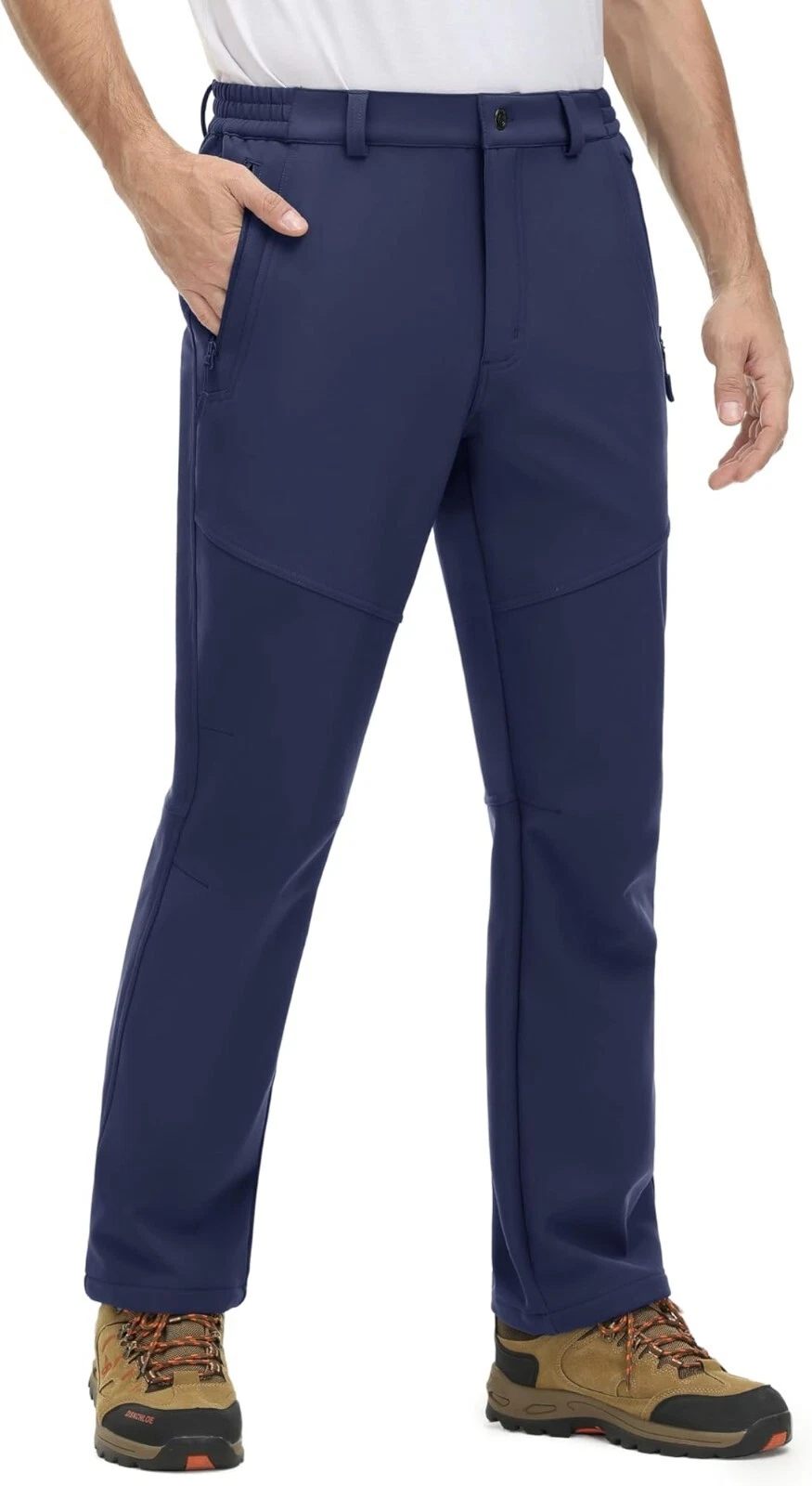 Mens Hiking Trousers with 3 Pockets Water Resistant Windproof Size 32 Blue