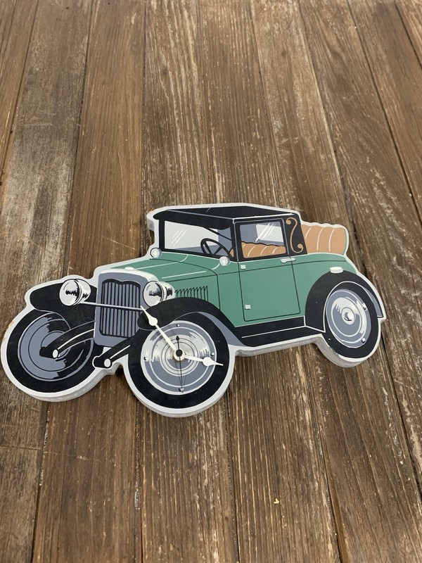 Vintage Model T Car Clock Wood Automobile Retro Wall Décor Works