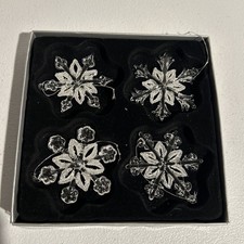 Four Glass Snowflake Ornaments