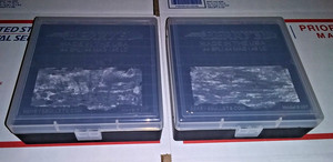 2 x BERRY'S PLASTIC AMMO BOX, 100 Round 44 SPL / 44 MAG / 45 LC