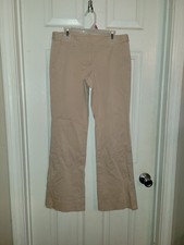Theory straight leg trouser pants flat front mid rise khaki women's size 0
