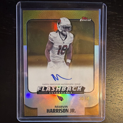 Topps 2025 Finest Flashback Autographs Marvin Harrison Jr Auto FBA-MHJ /50