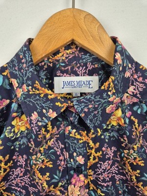 James Meade Liberty London Tana Lawn Floral Stoff 100% Baumwolle Shirt 16 NEU!