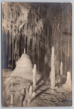 Macocha Abyss Cave Moravian Karst Czech RPPC Postcard 1926 Stalactites AA440