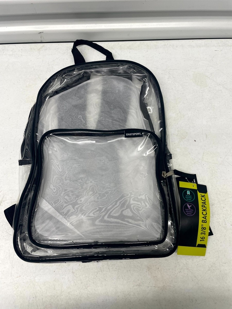 eastsport clear mini backpack 100% with Adjustable Straps Structured piping helps keep this bags shape while also elevating the overall design Eastsport Clear Backpack See Through