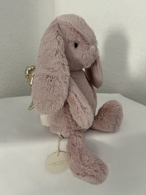 Jamiekay Snuggle Bunnies Fairy Penelope Gold Wings Glitter Plush Pink 12  NWT