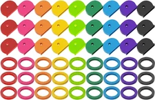 54PCS Key Caps Covers Tags, Plastic Key Color Identifiers for Standard Flat Hous