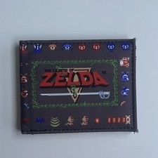 The Legend of Zelda Bi Fold Wallet Nintendo Pixelated Retro Video Game Logo