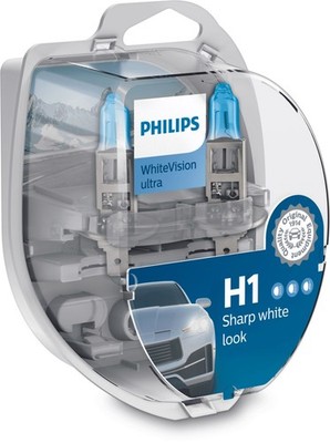 Philips Headlight Bulb 2 Pack Extra Bright Long Life H1/W5W 12V 55W P14,5s White