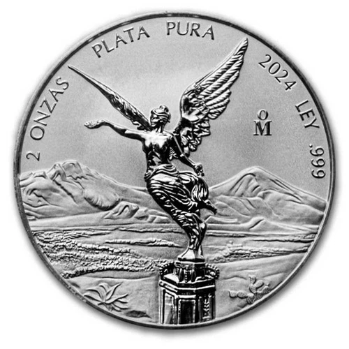 2024 Mexico 2 onzas Mexican Libertad REVERSE PROOF 2 oz Silver in Capsule