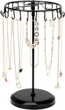 23 Hooks 360  Metal Rotating Necklace Holder Jewellery Organizer Display Stand