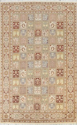 Garden Design Living Room Area Rug 6x9 Vegetable Dye Wool/ Silk Hand-made Carpet
