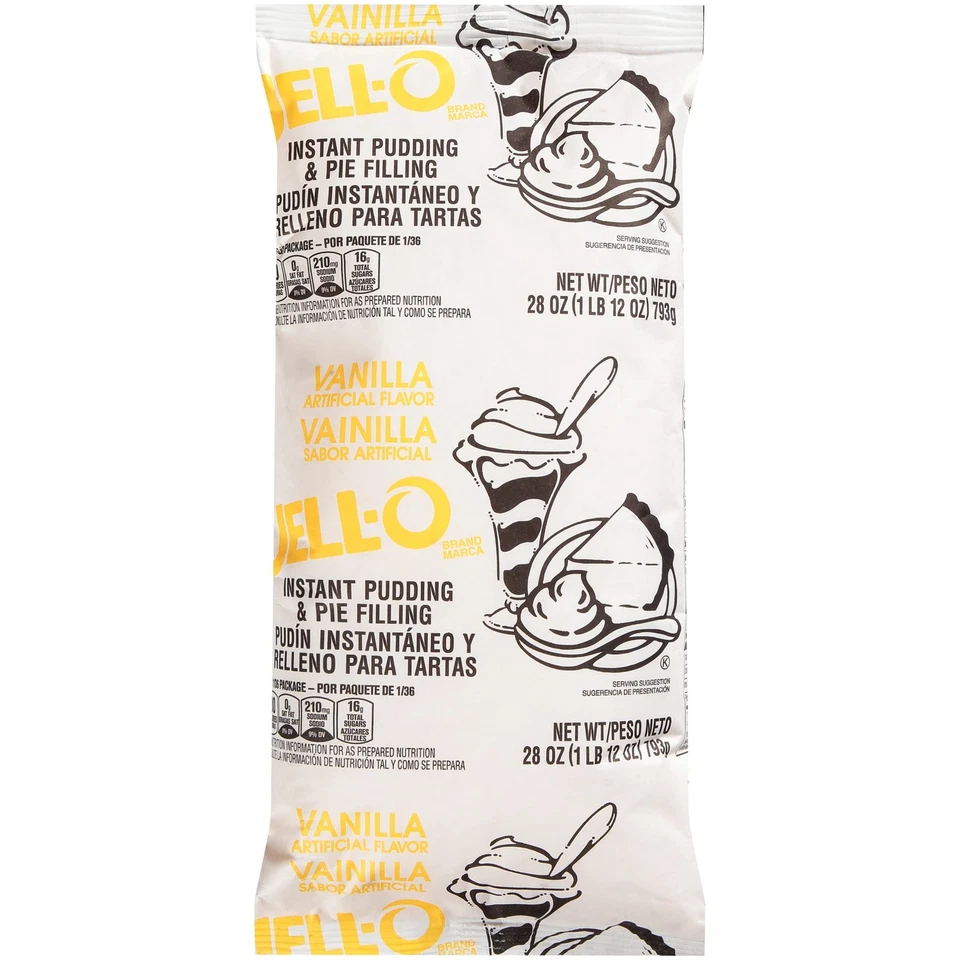 Mezcla instantánea de relleno de pastel y pudín de vainilla JELL-O (cajas de 28 oz, paquete de 12) Foto 2 de 4