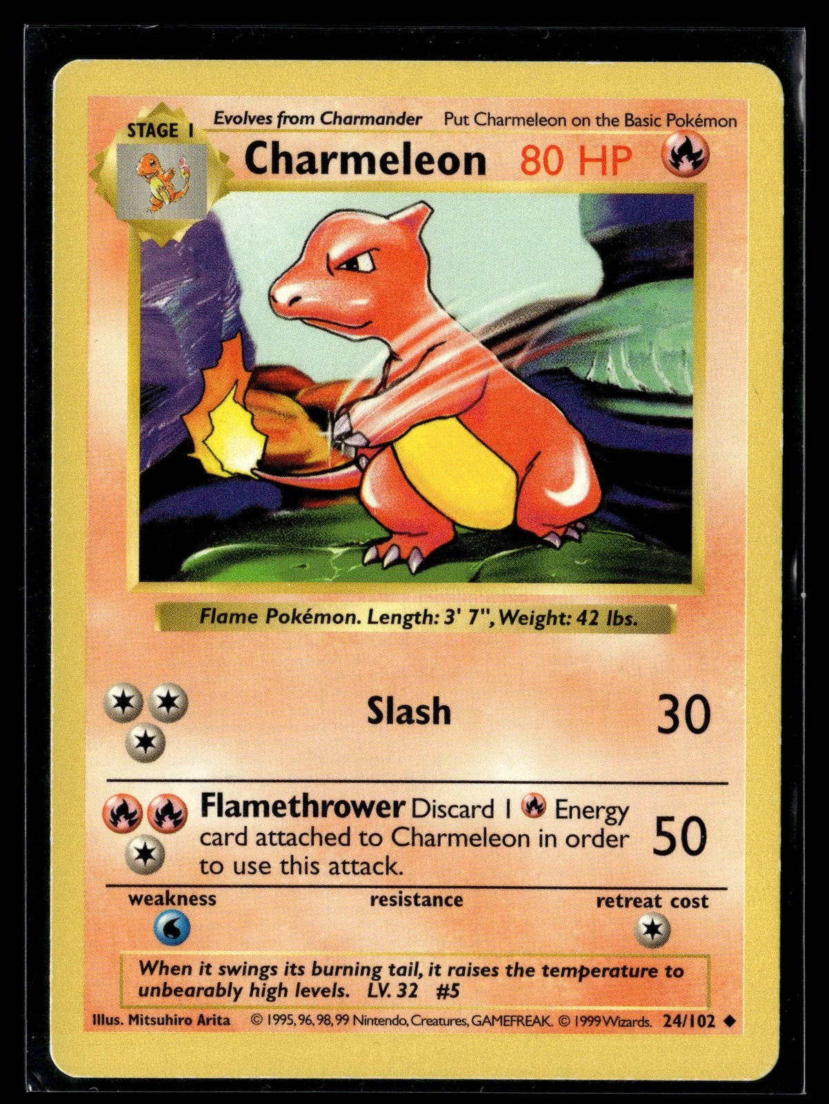 Base Set (Shadowless) #024/102 Charmeleon