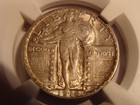 1918-D Standing Liberty quarter, AU details, “LIBERTY,” “IN GOD WE TRUST,” stars along edge.