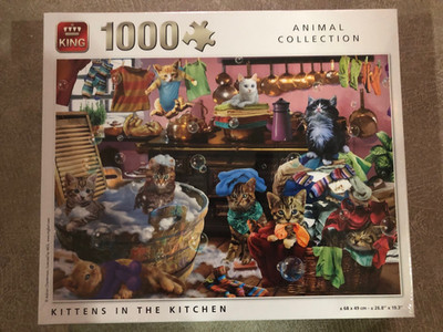 King, 1000 er Puzzle, Animal Collection, Kittens in the kitchen