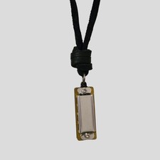 Functional Mini Harmonica Pendant Necklace 1.5" on Adjustable Suede Cord 14  24"