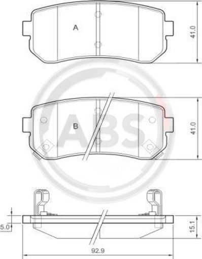 A.B.S. Brake pad set HYUNDAI,KIA 37533 583021GA00,583021HA00,583021HA10 583021JA30,583021JA31,583021KA30,583022SA10,583022SA30,583022SA35,583022SA70 - Image 11