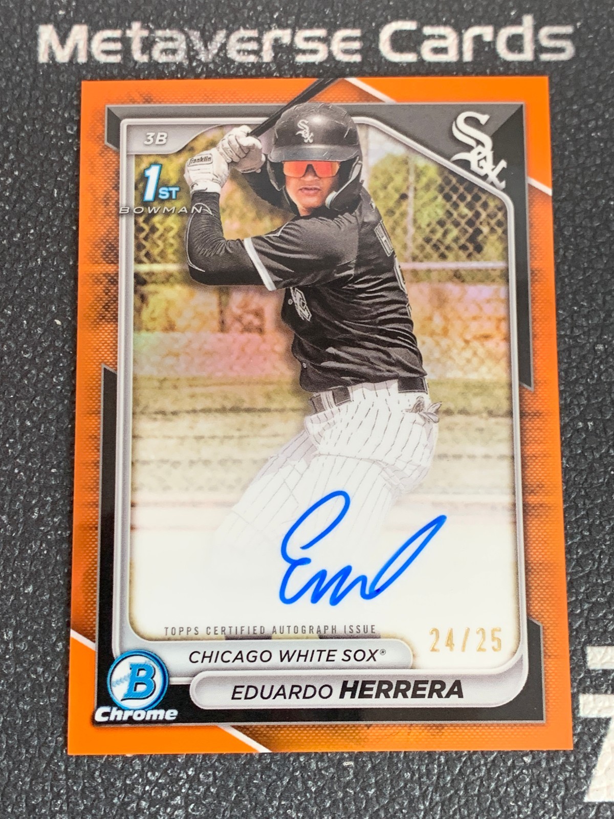 2024 Bowman Chrome 1st Prospect Autograph Orange Refractor Eduardo Herrera 24/25