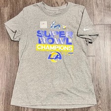 Nike Rams Super Bowl LVI Champions Shirt Womens M Trophy Collection