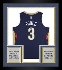 Framed Jordan Poole New Orleans Pelicans Signed Nike Navy Icon Swingman Jersey
