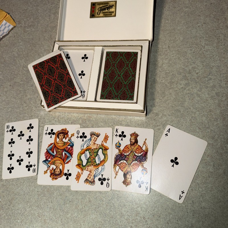 Vintage Heraclio Fournier Spanish Playing Cards Plastic Surface Double Deck .