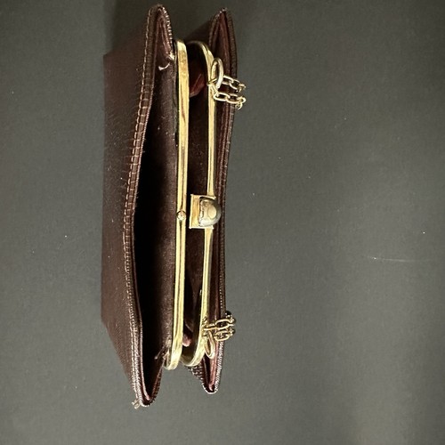 Vintage HL Harry Levine Brown Evening Shoulder Bag Clutch Purse Chain Strap USA - Picture 9 of 14