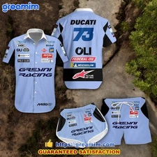 MotoGP Gresini Racing 2025 Alex Marquez 73 Hawaiian Shirt ONLY SHIRT