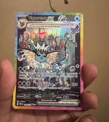 Vaporeon ex 149/131 SV Prismatic Evolutions Promo Full Art Holo 280 HP Eng