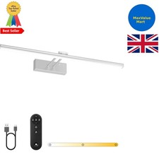 Specchio da Bagno Ricaricabile Wireless 40cm Lampada da Parete con Telecomando e Dimmerabile Feat...