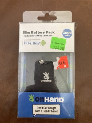 Slim Battery Pack with Embedded Micro-USB Cable 3000mAh Open Box