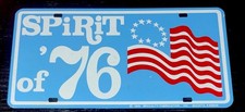 Vintage Spirit of 76 Booster License Plate 1976 Bicentennial Kansas STEEL