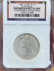 1861-O W-14 CSA Seated Liberty Half Doll. 50C SS Republic Shipwreck*NGC (C) UNC*