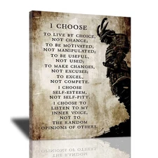 Armored Samurai Canvas Wall Art I Choose to Live by Choice Canvas Painting Fo...