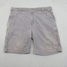 Carhartt Relaxed Fit Cargo Shorts Mens 40x10 Gray Canvas Work Utility Stretch