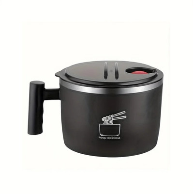 1pc 1000ml Ramen Bowl with Lid & Phone Holder   Portable Soup & Noodle Bowl