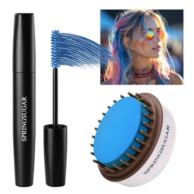Blue Temporary Hair Chalk Color Comb + Washable Hair Mascara Dye for Girls Kids,