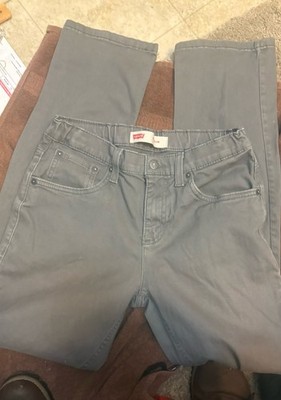 Boys Levis 511 Jeans Slim Fit Pants 16R 28x28 Gray Straight Leg Mid Rise NICE!