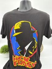 Vintage Dick Tracy T Shirt Large Black Division 1 Made in USA 1990 Movie